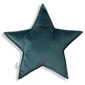 Oreiller décoratif en forme de d'étoile vert foncé