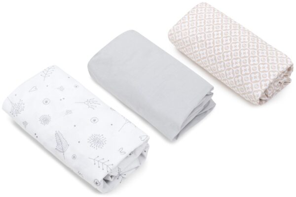 Lot de 3 draps-housses en coton de qualité supérieure pour lit de bébé 120×60 cm
