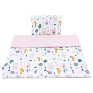 Parure de lit en coton pour tout-petits, 2 pièces, avec garnissage couette enfant 135×100 cm et oreiller 60×40 cm, 4 repos