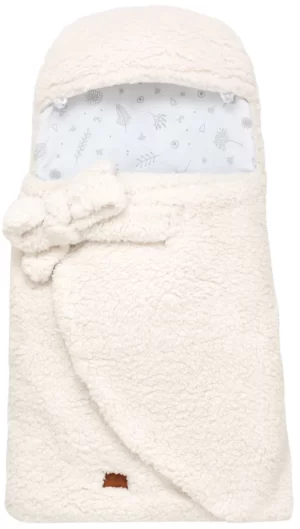 Lange bébé, emmaillotage 80 x 40 cm teddy blanc