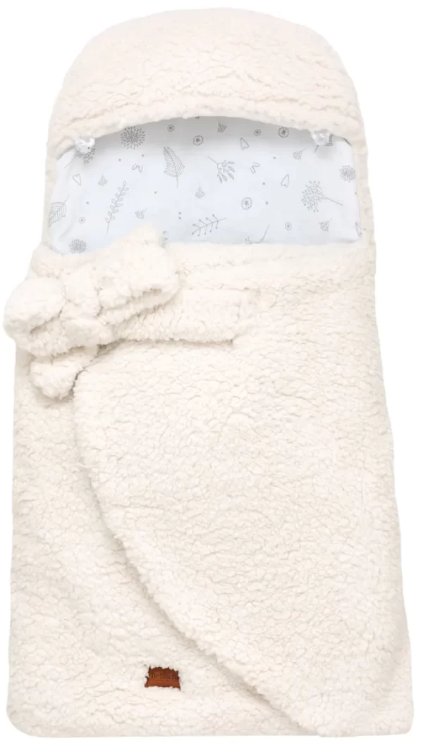 Lange bébé, emmaillotage 80 x 40 cm teddy blanc