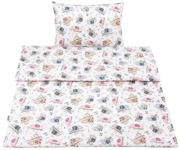 Parure de lit en coton pour tout-petits, 2 pièces, avec garnissage couette enfant 135×100 cm et oreiller 60×40 cm, habitudes caméléon