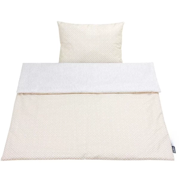 Parure de lit enfant en coton 2 pièces avec garnissage couette enfant 135×100 cm et oreiller 60×40 cm Lui Dots