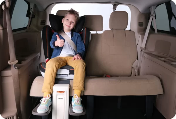 OKiday repose-pieds voiture enfant pour siège auto, rehausseurs, accessoire de voyage premium beige