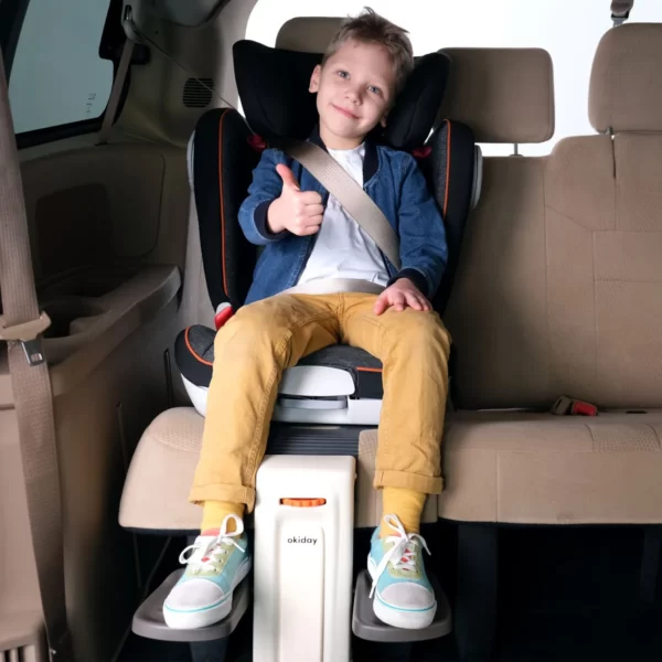 OKiday repose-pieds voiture enfant pour siège auto, rehausseurs, accessoire de voyage premium beige