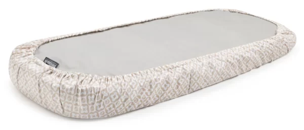 Lot de 8 draps-housses pour nacelle Twinux 70×25 cm, gris, beige, blanc, avec ornements