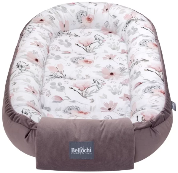 Ensemble nid de bébé Bellochi 90×60 cm, ensemble de baby shower pour nouveau-né, coton, velours choco fantaisie