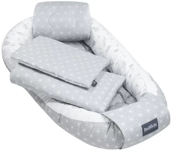 Ensemble nid de bébé Bellochi 90×60 cm, ensemble de baby shower pour nouveau-né, coton, bosquet étoilé