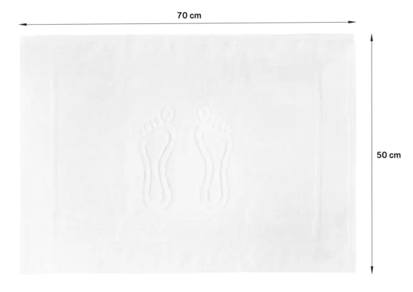 Serviette de pieds en coton 70×50 cm tango hotel blanc (grammage 400 g/m²)