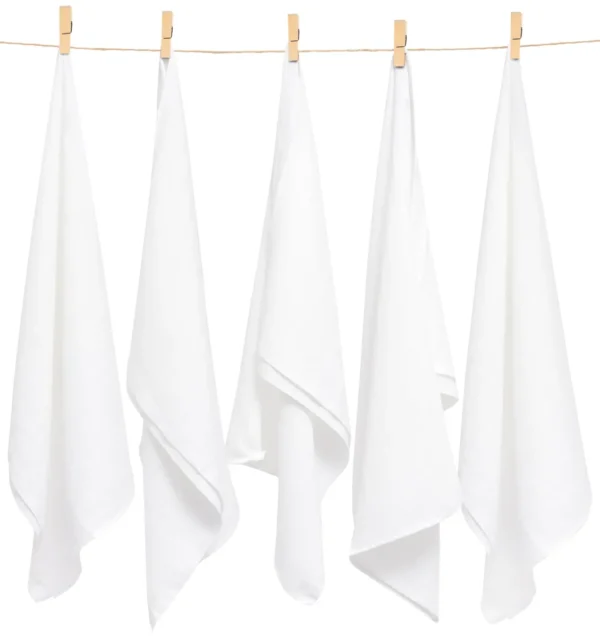 Ensemble de 5 pièces de Langes en Mousseline Pure White 60x80cm