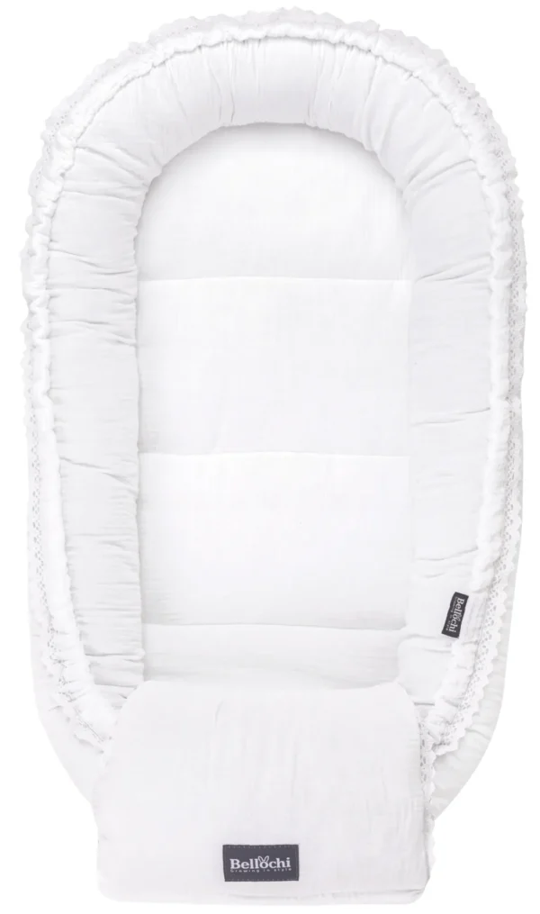 nid pour bébé 100×60 cm Cuddly Muslin White ensemble de shower pour bébé