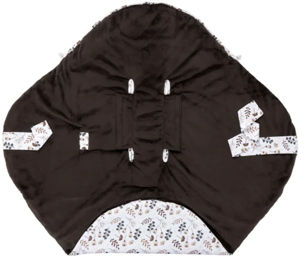 Couverture, emmaillotage à capuche pour sièges auto pour bébés – SPECIAL choco arcadia