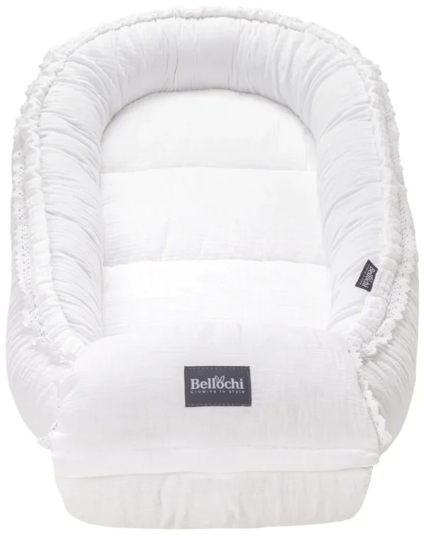 nid pour bébé 100×60 cm Cuddly Muslin White ensemble de shower pour bébé