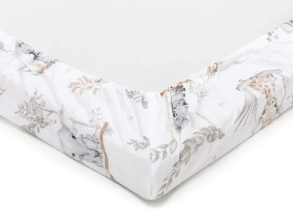 Drap-housse en coton pour matelas de lit de bébé de taille 120×60 cm jungle baby
