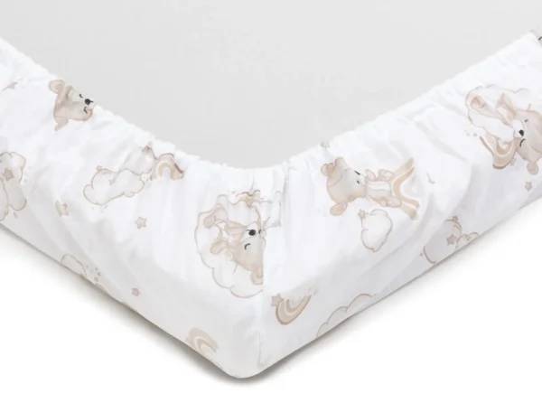 Drap-housse en coton pour matelas de lit de bébé de taille 120×60 cm rainbow bear