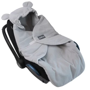 Couverture Enveloppante en Mousseline pour Siège Auto Grey