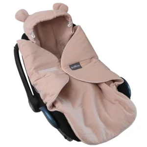 Couverture Enveloppante en Mousseline pour Siège Auto Beige