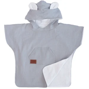 Poncho de Bain en Mousseline de Coton Grey