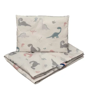 Parure de Lit Bébé avec Rembourrage Intégré Dino